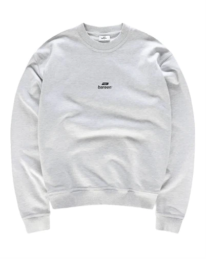 Bareen - Logo Oversized Crewneck Sweatshirt - Cloudy Grey